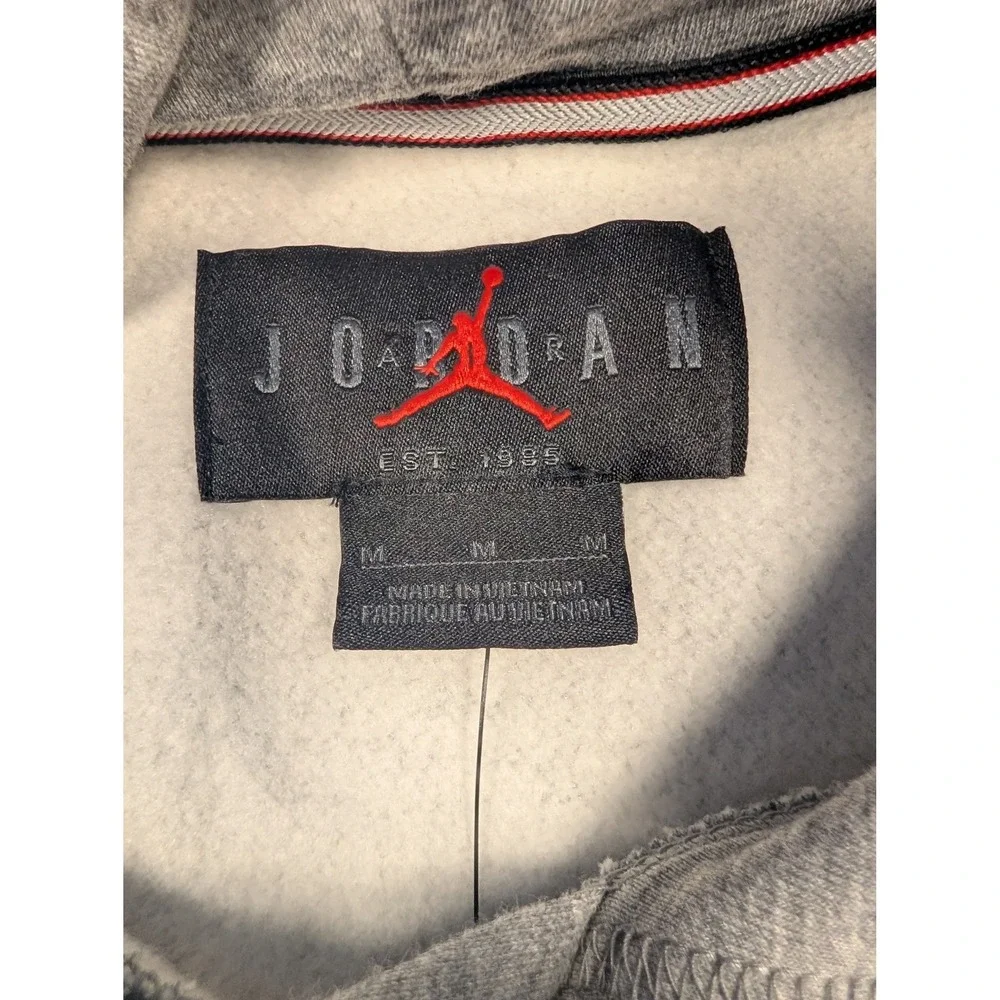 Jordan Hoodie Mens Medium Gray Brooklyn Fleece Jumpman Logo DQ7466-091 NWT